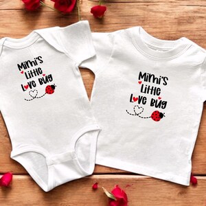 Mimi&#39;s Little Love Bug Baby Body oder Kleinkind-T-Shirt, Babyparty Neugeborenen Geschenk, Schwangerschaft offenbaren Geschenk, Valentinstag oder Muttertag