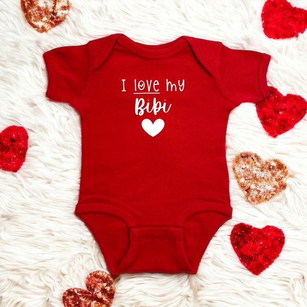I Love My Bibi Color Infant Bodysuit, Baby Shower Newborn Gift, Unique Pregnancy Reveal Present, Valentine's or Mother's Day