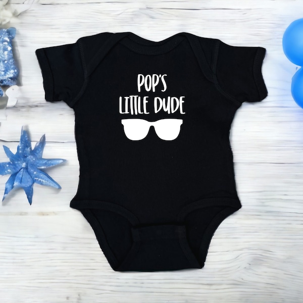 Pop's Little Dude Color or White Infant Bodysuit, Boy Gender Reveal Announcement, Baby Shower Present, Valentine's or Father's Day