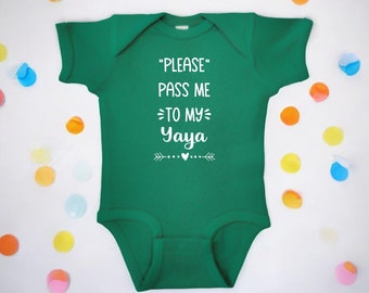Body couleur Yaya pour bébé, cadeau unique de baby shower, cadeau de révélation de grossesse surprise personnalisé