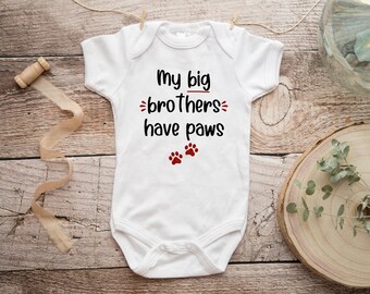 Shopagift Personalised with Any Name Little Brother Cute Boys Baby Sleepsuit Romper