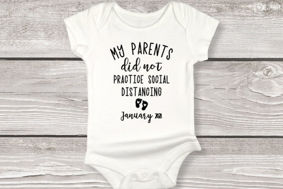 Download Clothing Bodysuits Newborn Customized New Mom Gift Baby Bodysuit My Parents Did Not Practice Social Distancing Baby Personalized Onesie Baby Shower Gift