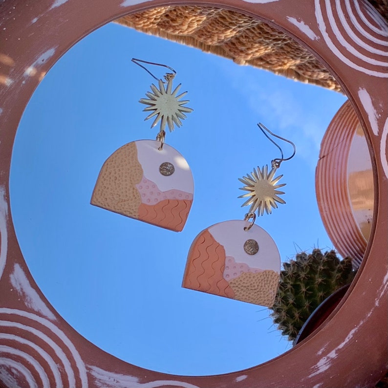 Desert sun /& moon earrings