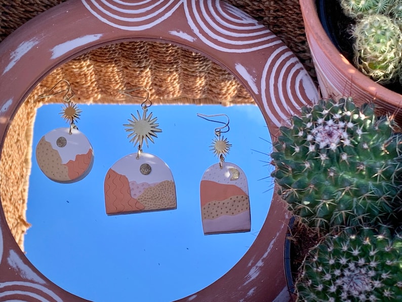 Desert sun /& moon earrings
