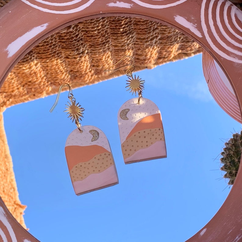 Desert sun /& moon earrings