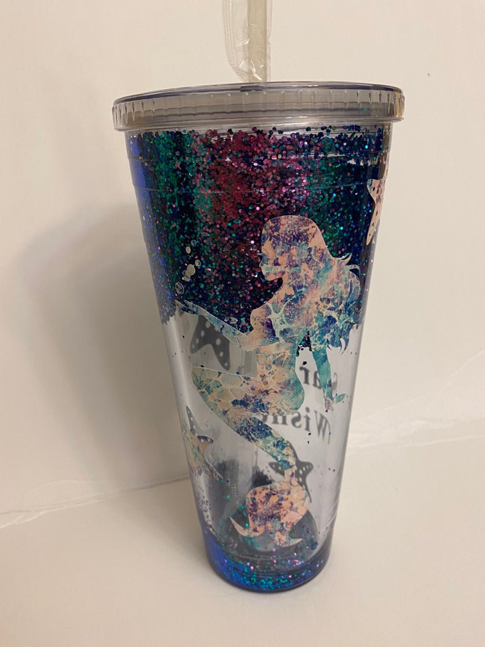 Snow Globe Tumblers Glitter Globe Water/Drink Cups Mermaid Etsy