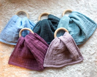 muslin teething ring