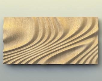 Vågig reliefpanel, CNC-skuren väggdekor, 3D STL-fil, omedelbar nedladdning