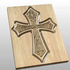 Cross-v-carved-vector Files for CNC - Etsy