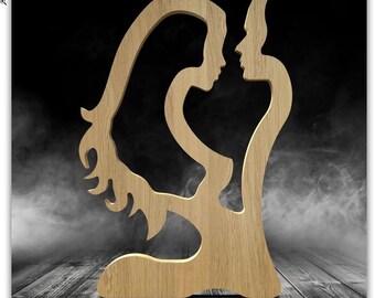 CNC Valentines Couple Design, 4 Piece Laser Cut Files (Digital Download)