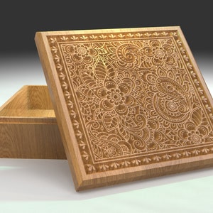 V-Carved Jewelry Box - Files for CNC  (Dxf, Svg, Ai, Pdf)