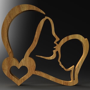 Gift statue Mother&#39;s Day / Mom and Baby / CNC File / CNC Files For Wood / CNC Router File / (stl, ai, dxf, eps)