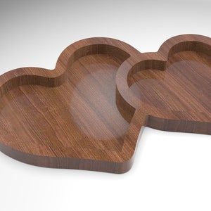 2 Hearts / Valentines Gift CNC Files / CNC Files For Wood / CNC Router File / 3D models / Vector graphics / (stl, ai, dxf, eps)