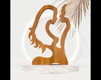Man and Woman, Wood Statue CNC File (stl, ai, dxf, eps)
