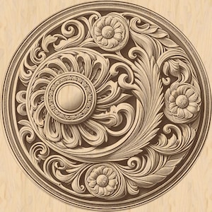 Woodcarving Style | Laser Engrave File | 3D Illusion | PNG Burn | Digital File | For Engraving |  Decor |