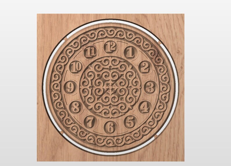 Wall Clock-vectors Files for Cnc V-carving, 3 Designs, Cnc Vector ...