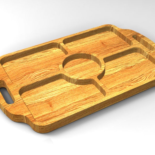Serving Tray - 3D STL and Vector Files for CNC  (stl, ai, dxf, eps files)
