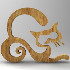 Cat / Gift CNC Files / CNC Files for Wood / CNC Router File / Cat 3D