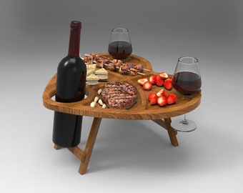 Heart Wine Serving Tray-Vector Files for CNC (Ai, Dxf, Eps, Svg formats)