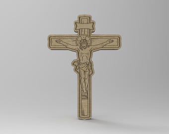 Jesus Cross CNC File, V-Carve Christian Relief Vectors, Digital Download