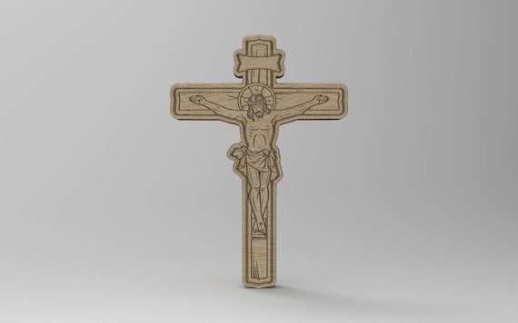 Jesus Cross CNC File, V-carve Christian Relief Vectors, Digital