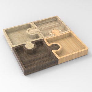 Puzzle Serving Tray, CNC 3D STL,  Vector Files, Digital Download