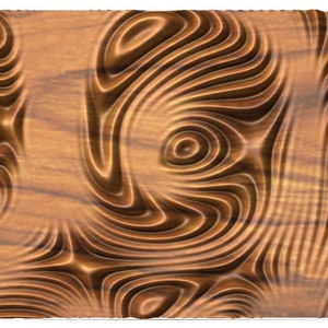 Puede incluir: Patrón abstracto de veta de madera con efecto 3D, con líneas en espiral y una superficie texturizada.