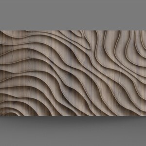 Wavy 3D Wall Panel Design, CNC Carved Wood Relief (instant Download) - Etsy