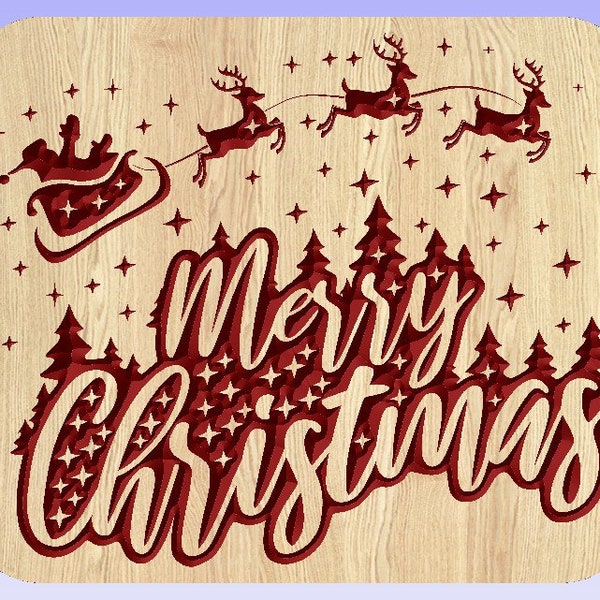 Merry Christmas / Gift CNC Files / CNC Files For Wood / CNC Router File / 3D models / Vector graphics / (ai, dxf, eps)