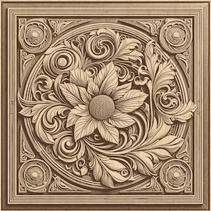 Woodcarving Style | Laser Engrave File | 3D Illusion | PNG Burn | Digital File | For Engraving |  Decor |