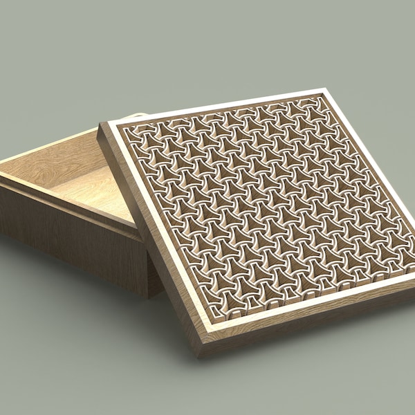 V-Carved Jewelry Box - Files for CNC  (Ai, Dxf, Eps, Svg formats)