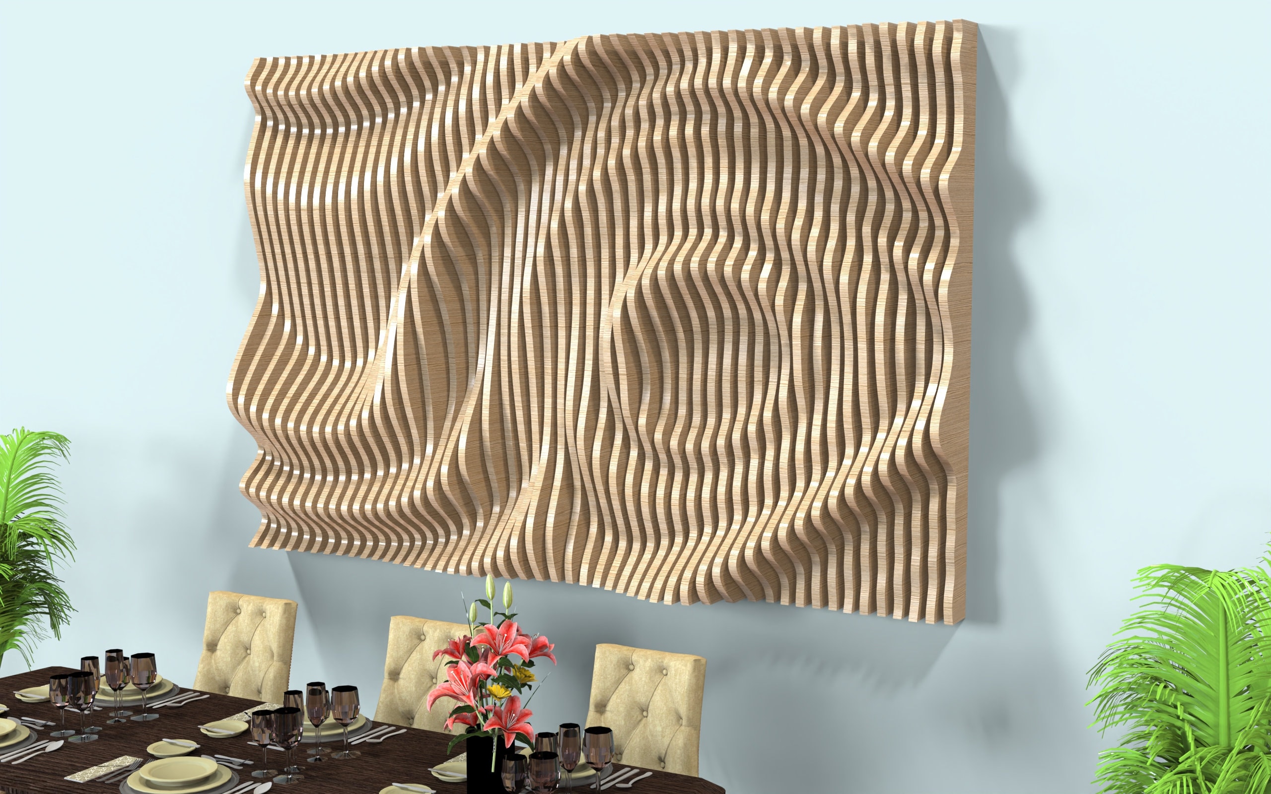Cnc Pattern Parametric Wavy Parametric CNC Template | Instant Download Files - Etsy