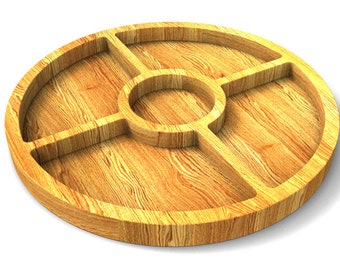 CNC Serving Plate Files, Wood Router 3D Model (stl, ai, dxf, eps)
