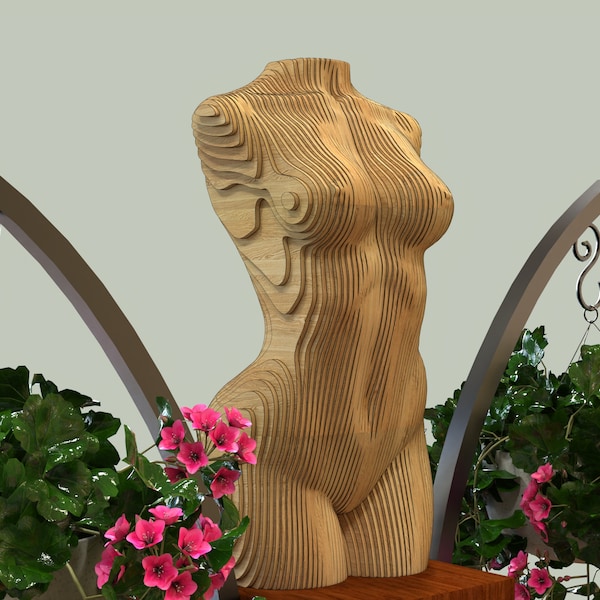 Womens Torso-Layered. Vectors files in Svg and Dxf formats for Laser cutter-Digital Download.