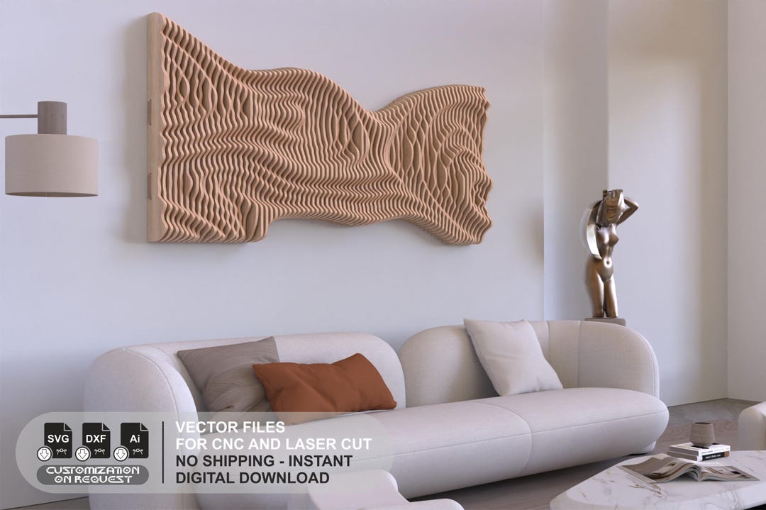 3D Wave Wall Panel Cnc Files, Parametric Wood Art (digital Download) - Etsy