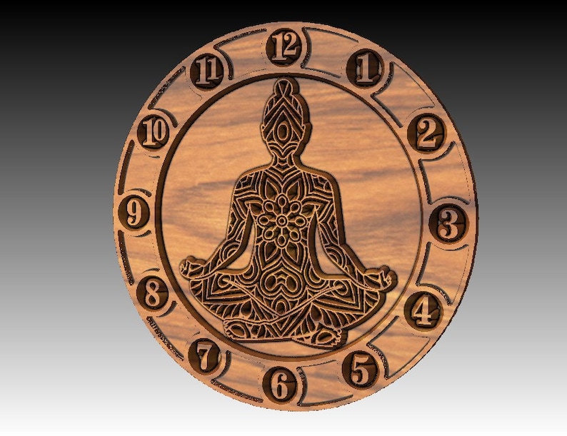 Meditating Clock Yoga Wall Clock, CNC File, Laser Cut Vector Model (D-590 Mm) - Etsy