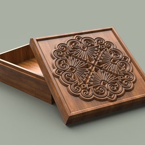 V-Carved Jewelry Box - Files for CNC  (Ai, Dxf, Eps, Svg formats)