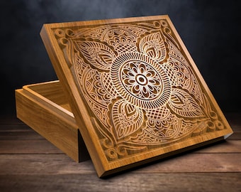 V-Carved Jewelry Box - Files for CNC  (Dxf, Eps, Ai, Pdf)