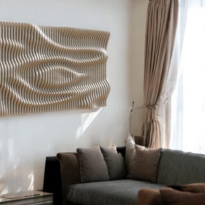 Parametric Wooden Wall Decor, wavy pattern, CNC files for cutting.