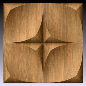 May include: A square wooden wall panel with a four-pointed star design. The panel has a light brown wood grain and a slightly raised, textured surface.