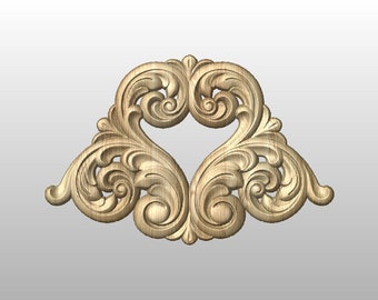 Furniture decorative ornament-3d stl file for cnc router. Aspire, Artcam, Carveco, Fusion 360, etc.