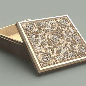 V-Carved Jewelry Box - Files for CNC  (Dxf, Svg, Ai, Pdf)