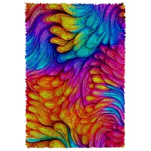 Customized Rug Latch Hook Kit and Rug: Personalized Washable Floor Covering