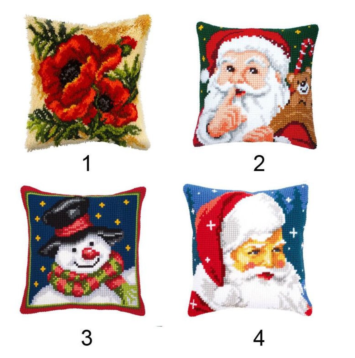 Latch Hook Kits Make Your Own Cushion Santa Claus Preprinted Etsy