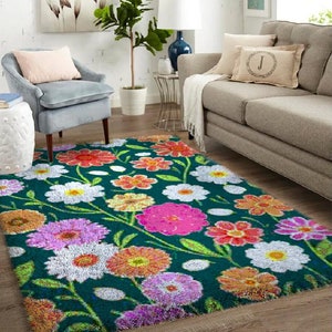 Embrodiered Latch Hook Kit and Rug: Craft a Detailed Masterpiece for Your Floor