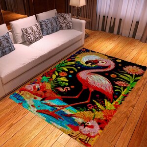 Handmade Tufted Latch Hook Kit and Rug: Abstract Decor for Sophisticated Spaces