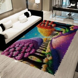 Handcrafted Latch Hook Rug - Weave Your Own Scenic Escape