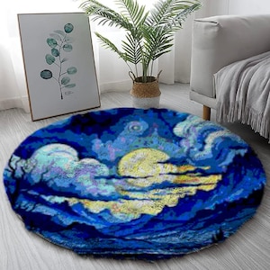 Orientteppich Set: Entdecken Sie exotische Designs - Knüpfteppich-Sets, Großes Knüpfteppich-Set für Erwachsene mit bedruckter Leinwand