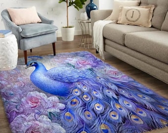 Latch Hook Kits Peacock, Large Latch Hook Rug Kit for Adults Latch Hook Kits with Printed Canvas - Personalized Rug Kits for Entryways