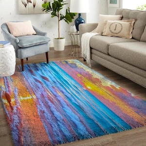 Latch Hook Kits, Large Latch Hook Rug Kit for Adults with Printed Canvas - ocean